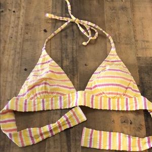 J.Crew multicolor seersucker bikini top